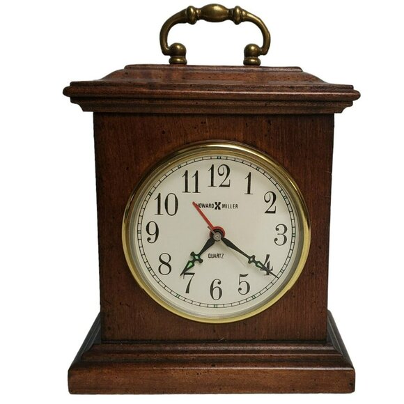 Vintage Howard Miller Mantel Clock Quartz 612-350 Wood Battery Alarm READ Parts - Picture 2 of 16